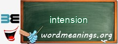 WordMeaning blackboard for intension